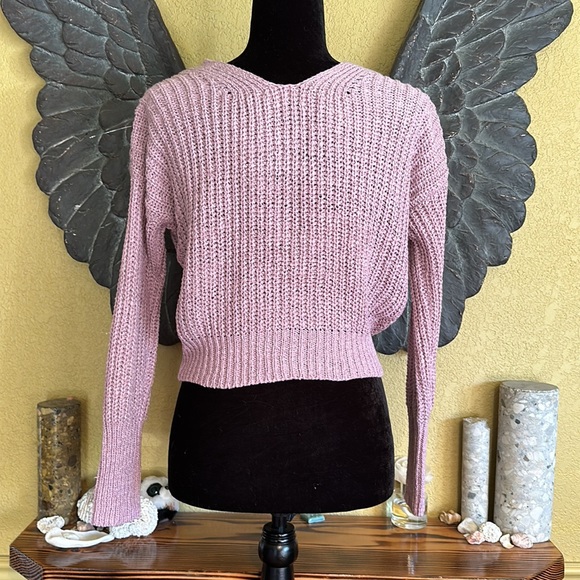 Moon & Madison Oversized Knit Crop Cardigan Sweater - Picture 5 of 7